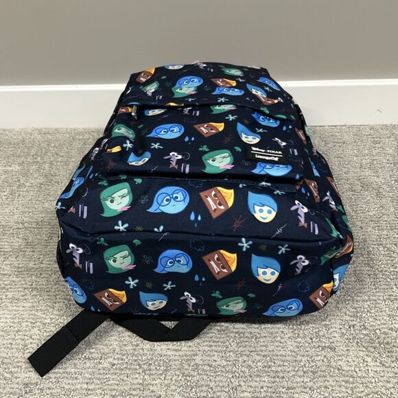 Loungefly X Pixar Inside Out Emotions Nylon Navy Backpack All Over Print New - Picture 9 of 12
